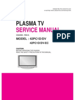 Plasma TV Service Manual for LG 42PC1D/DV Models