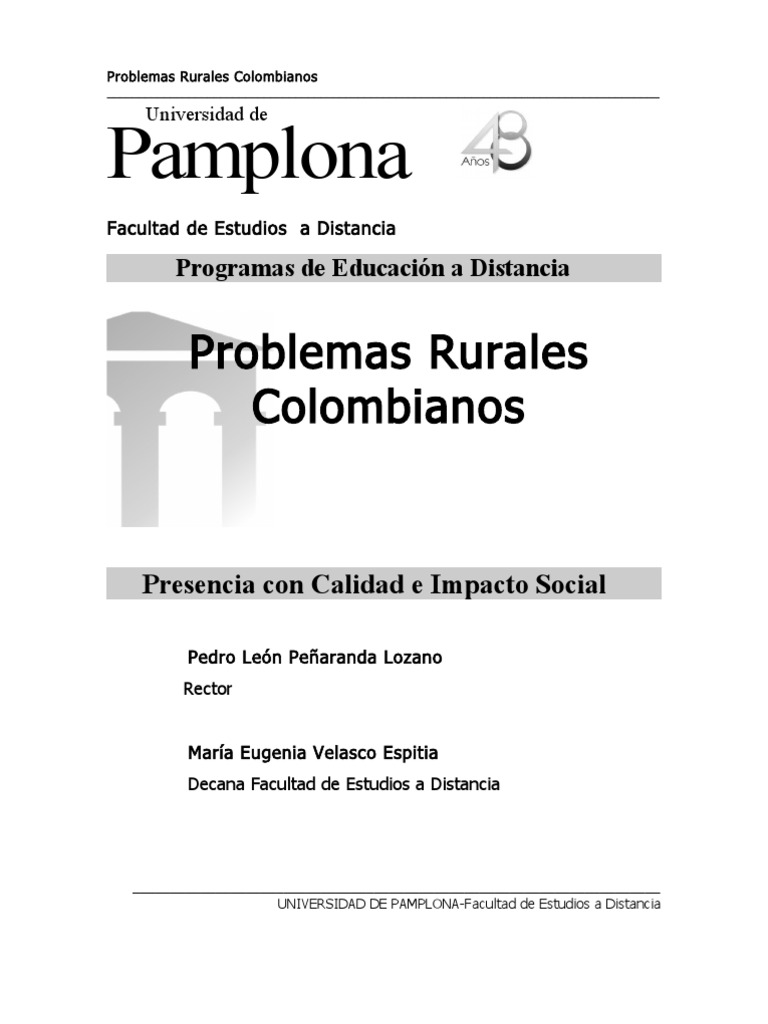 Los Problemas Rurales Colombianos | PDF | Área rural | Colombia