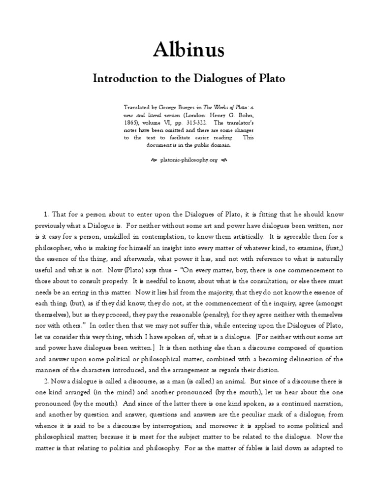 Introduction to Plato's Dialogues | PDF