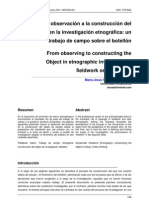 14666338 de La Observacion a La Construccion Del Objeto en La Investigacion Etnografica Un Trabajo de Campo Sobre El Botellon