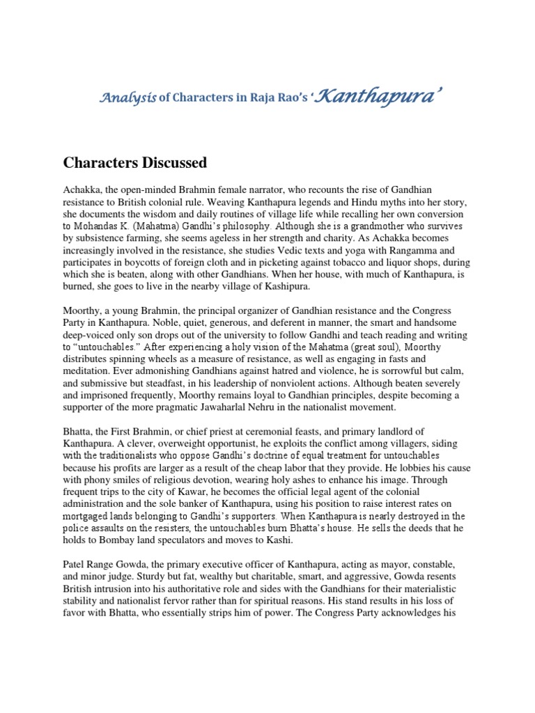 Kanthapura critical essays 06 picture