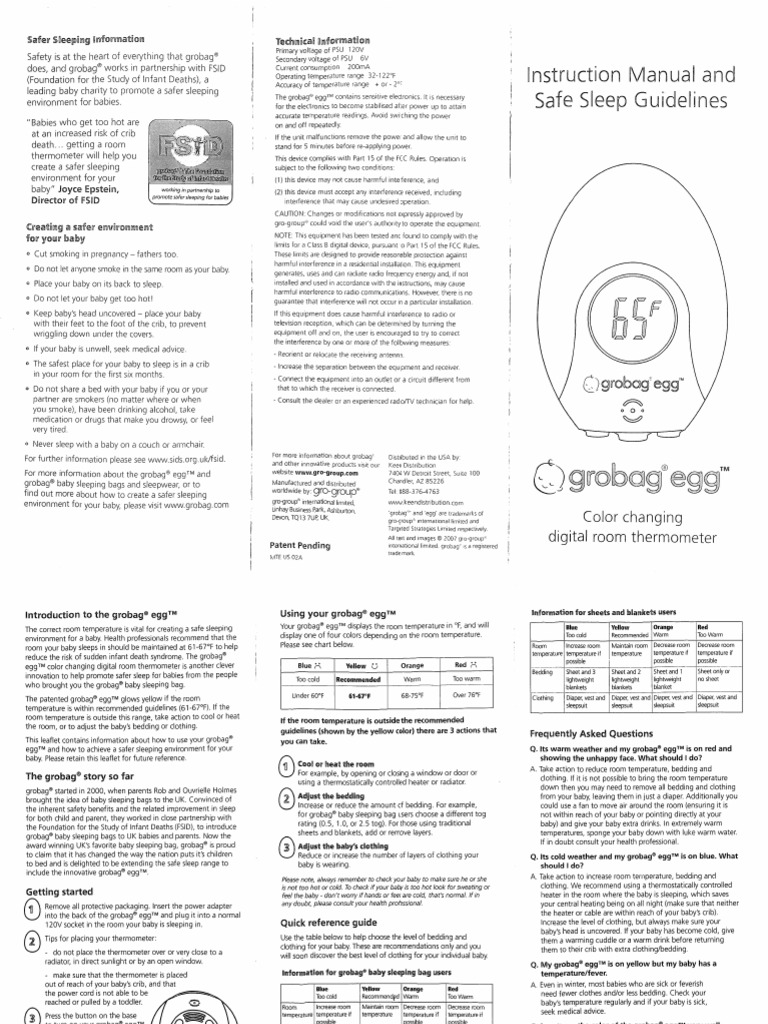 grobag thermometer card
