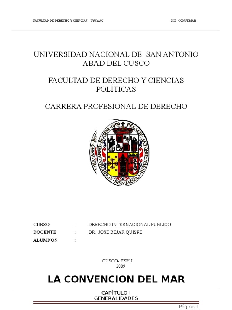 CONVEMAR | PDF | Aguas territoriales | Convención de las Naciones ...
