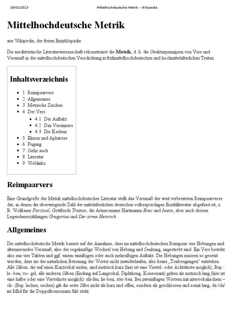Historische Metrik Deutschland – WVTC