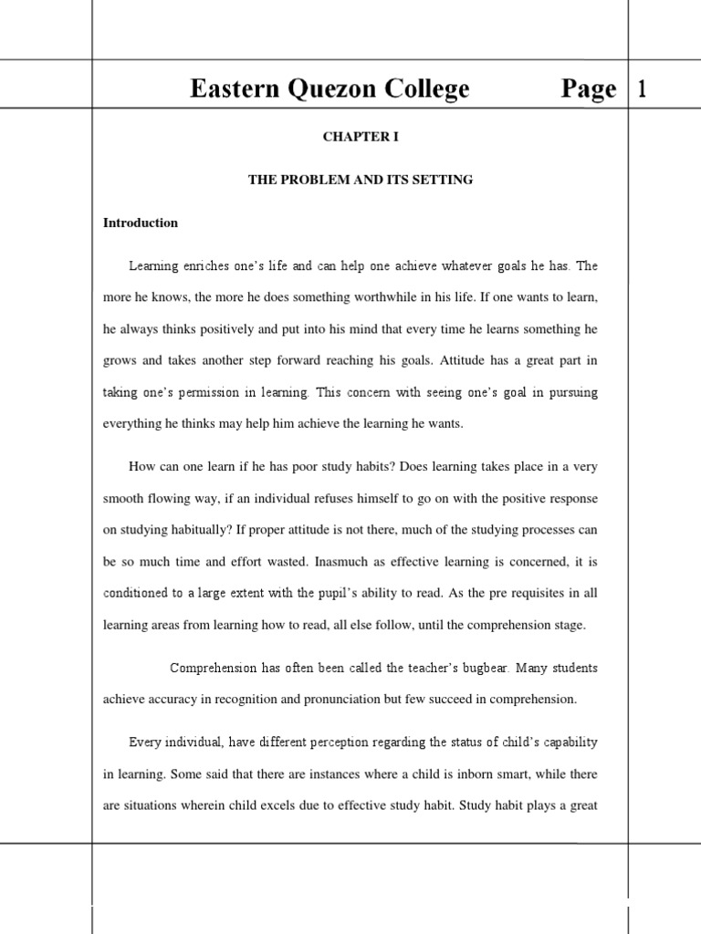 Study habits thesis picture