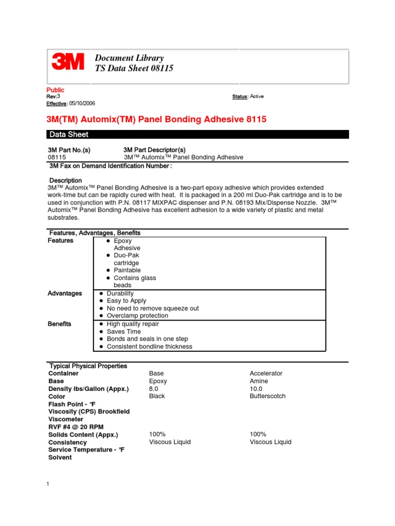 3M Adhesive 08115 Adhesive Epoxy