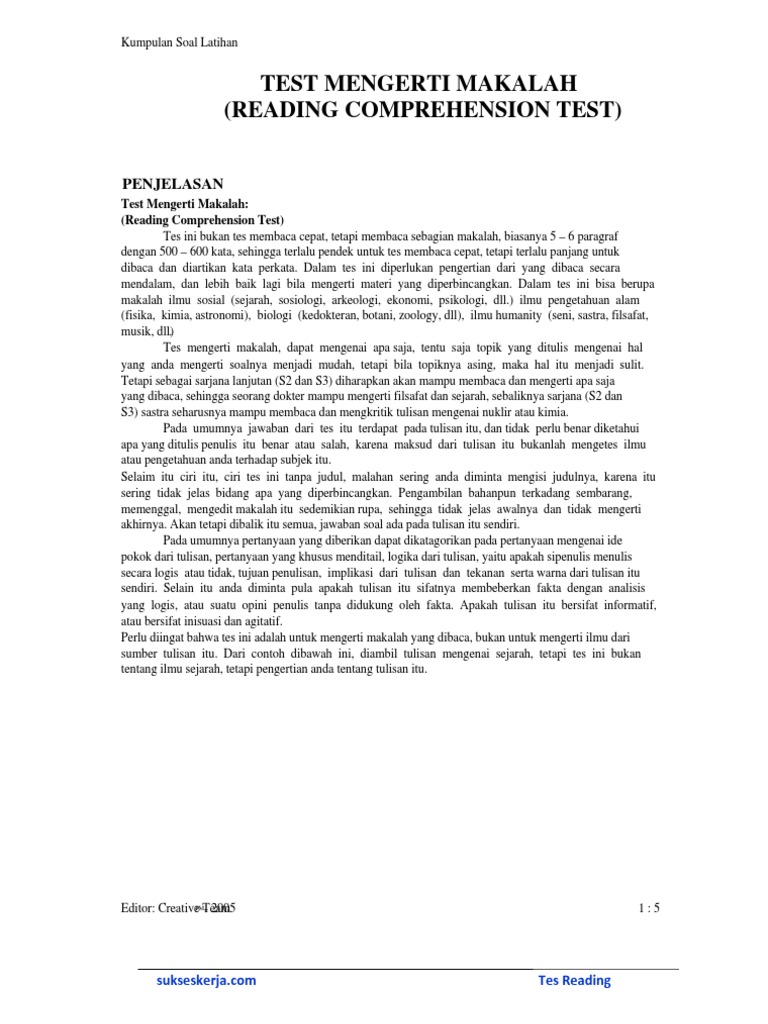 Test Reading | PDF