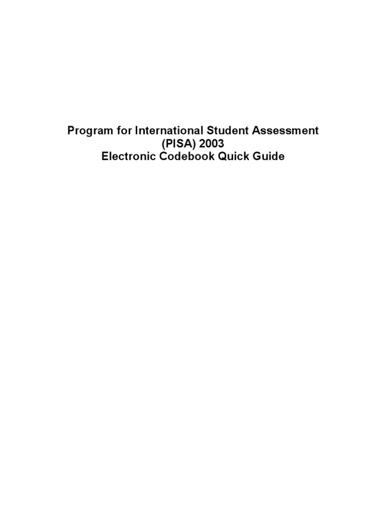PISA 2003 Electronic Codebook Guide | PDF | Spss | Sas (Software)