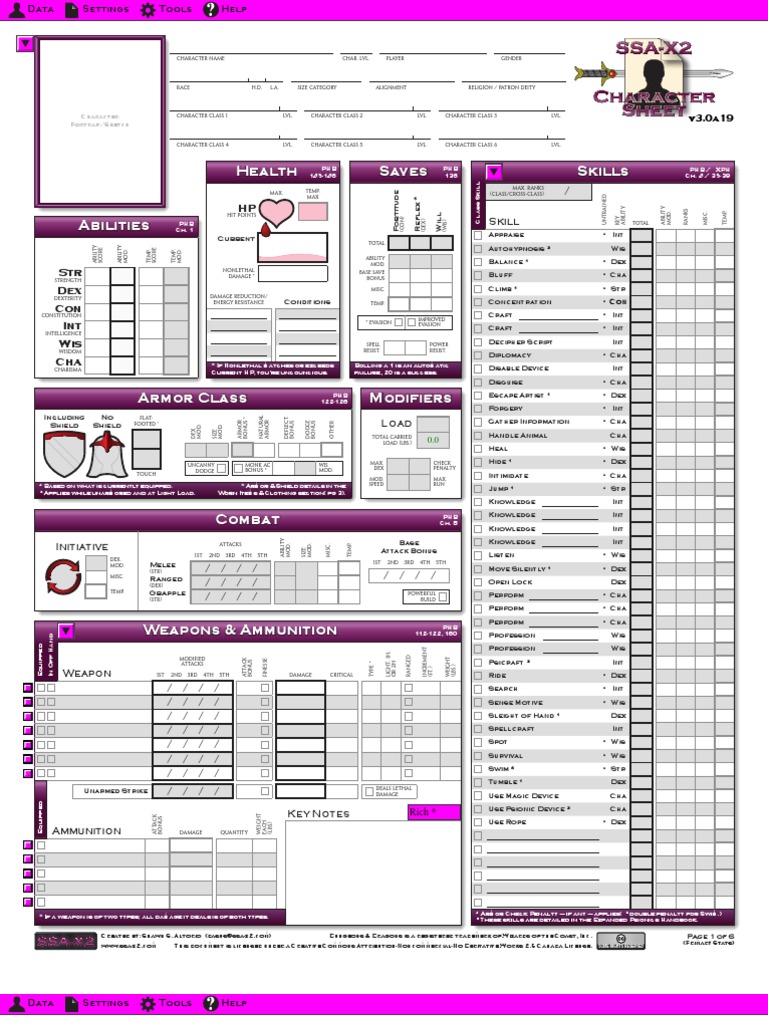 Printable 3 5 D d Character Sheet Printable Word Searches