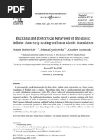 Buckling and Postcritical Behaviour of the Elastic Infinite Plate Strip Resting on Linear Elastic Foundation - A. Borisovich e J. Dymkowska e C. Szymczak