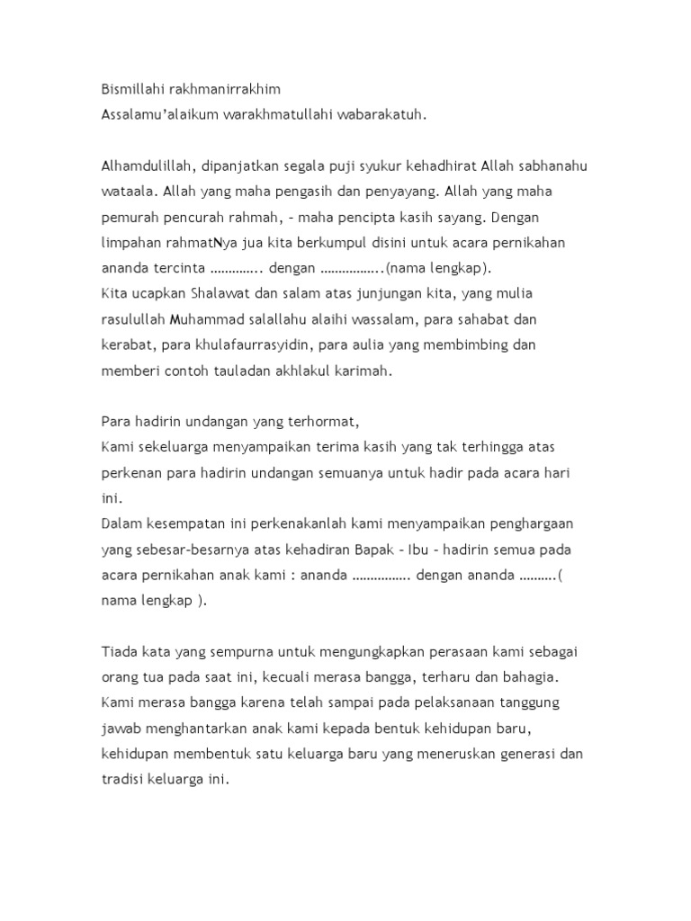 Teks Sambutan Lamaran Pihak Wanita - tukaffe.com - tukaffe.com