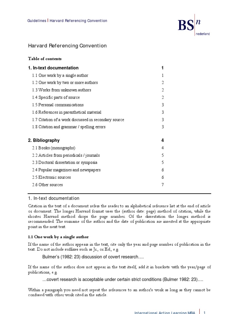 Harvard Referencing Guidelines Citation Reference