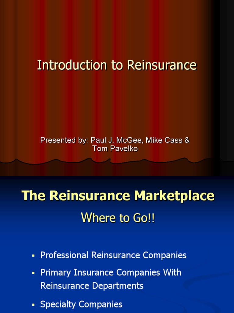 REINSURANCE PPT Reinsurance Insurance