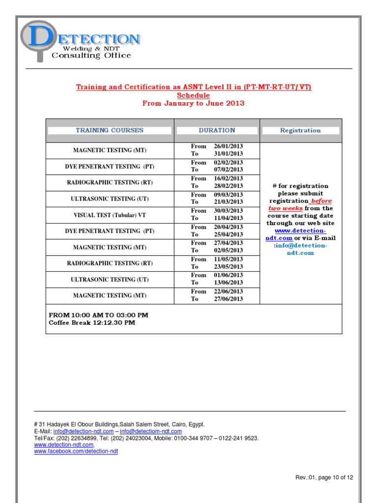 ) /VT UT - RT - MT - in (PT II ASNT Level As Training and Certification ...
