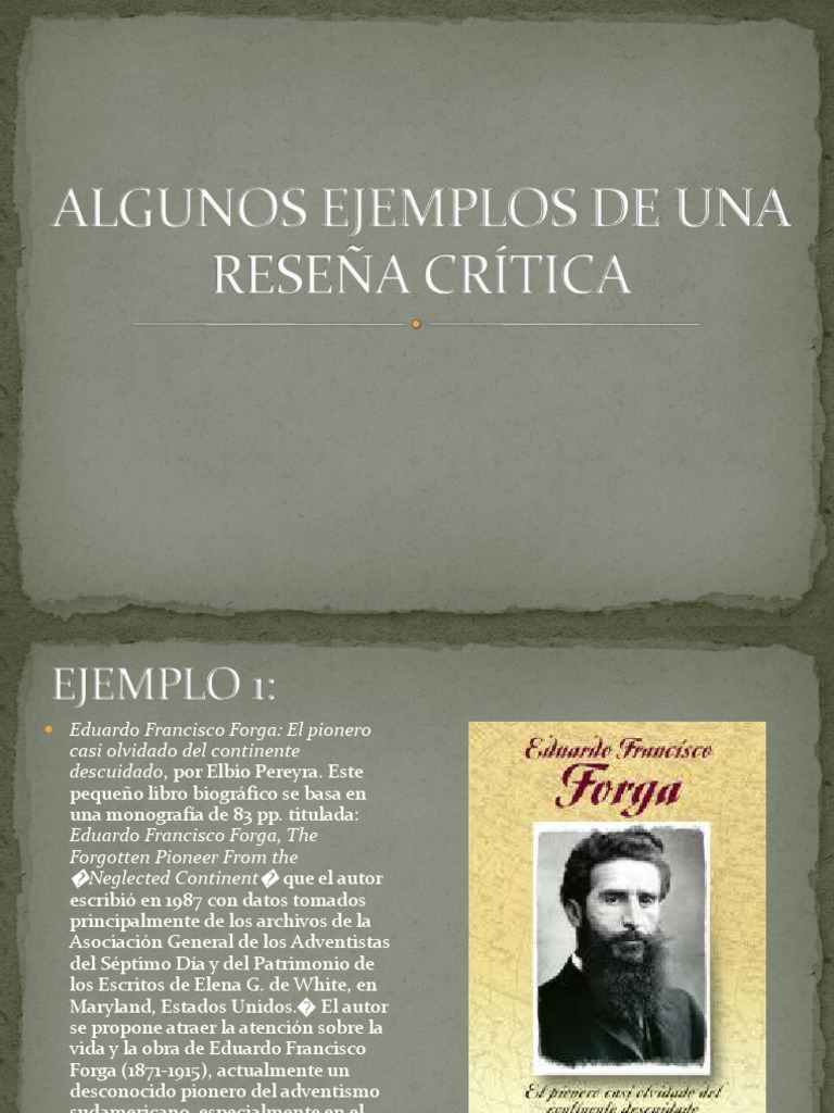 Algunos Ejemplos de Una Reseña Crítica | PDF