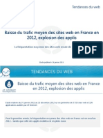 Baisse Du Trafic Moyen Des Sites Web en France en 2012, Explosion Des Applis.