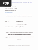 Notice of Default of Defendant Barack Obama