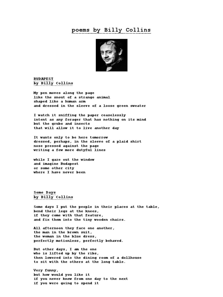 Poems by Billy Collins | PDF