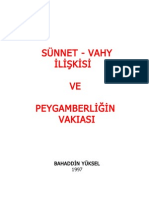 SÜNNET - VAHY İLİŞKİSİ Bahaddin Yüksel