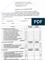 Hoja de Evaluación: Feria Científica 2013-1