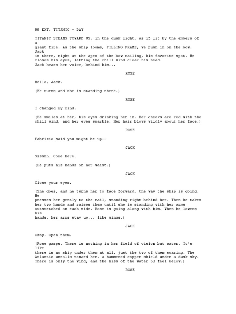 Titanic Script Sample | PDF | Leisure