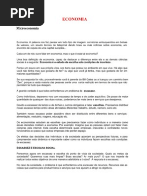Nocoes de Economia I PDF | PDF | Demanda | Economia