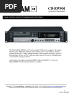 Tascam CD-RW900 Design Specification