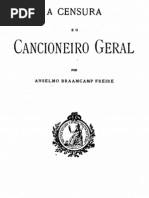 A Censura e o Cancioneiro Geral, por Braamcamp Freire