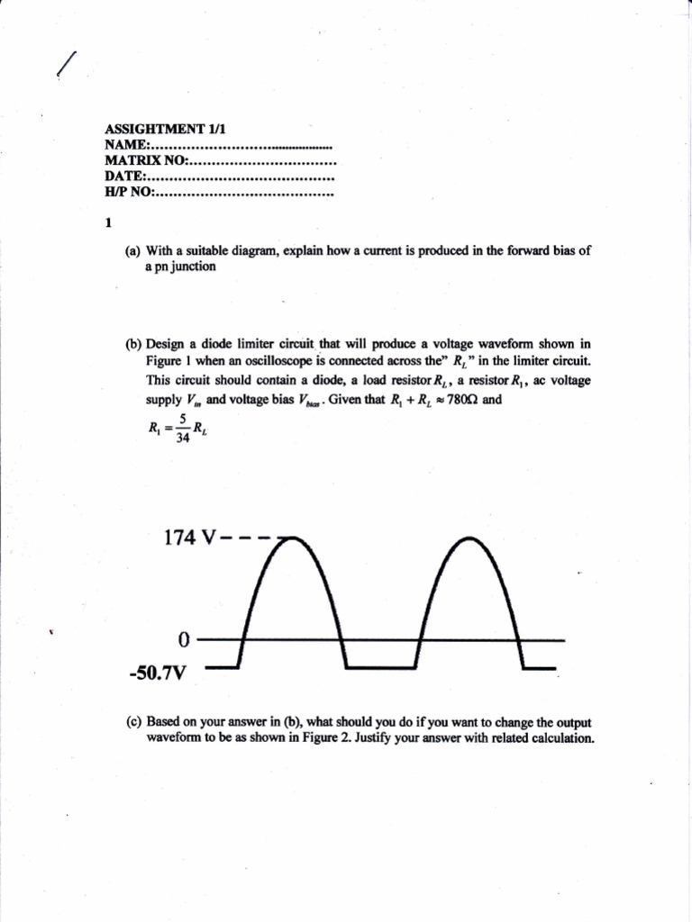Electronic Assignment Questions PDF Electronic Circuits Diode