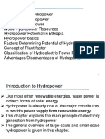 Introduction to Hydropower Outline