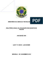 Relatório Anual de análise dos resultados da utilização dos Incentivos Fiscais à Inovação Tecnológica - ANO BASE 2009.pdf