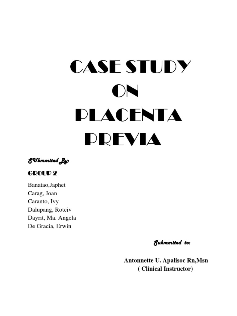 Nursing case study on placenta previa image