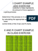 X and R Chart Example In-Class Exercise