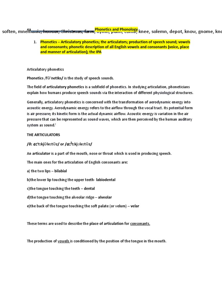 Phonetics and Phonology | PDF | Stress (Linguistics) | Phoneme