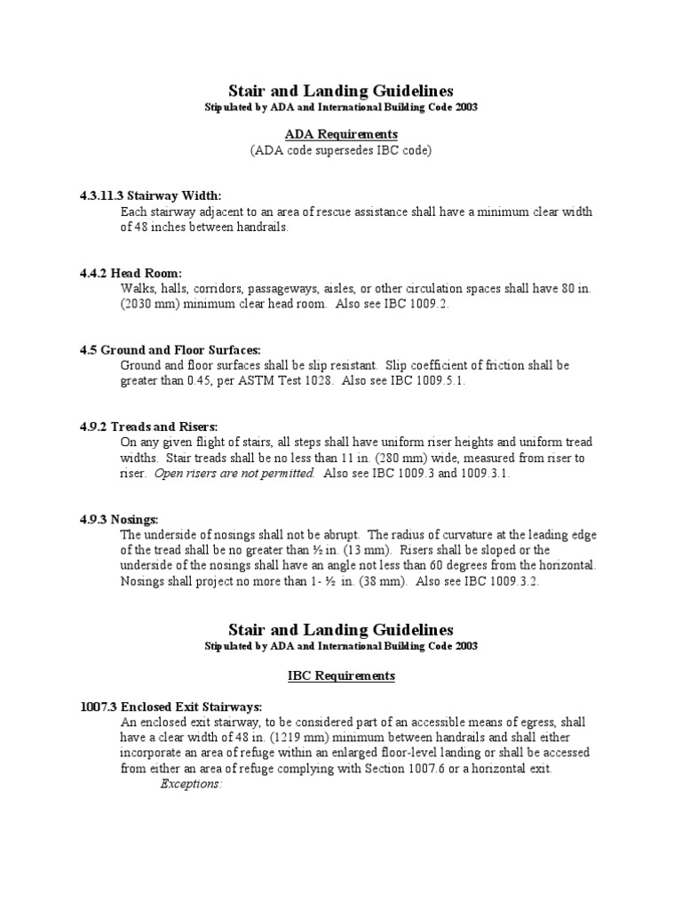 Staircase And Landing Guidelines Pdf Stairs Building