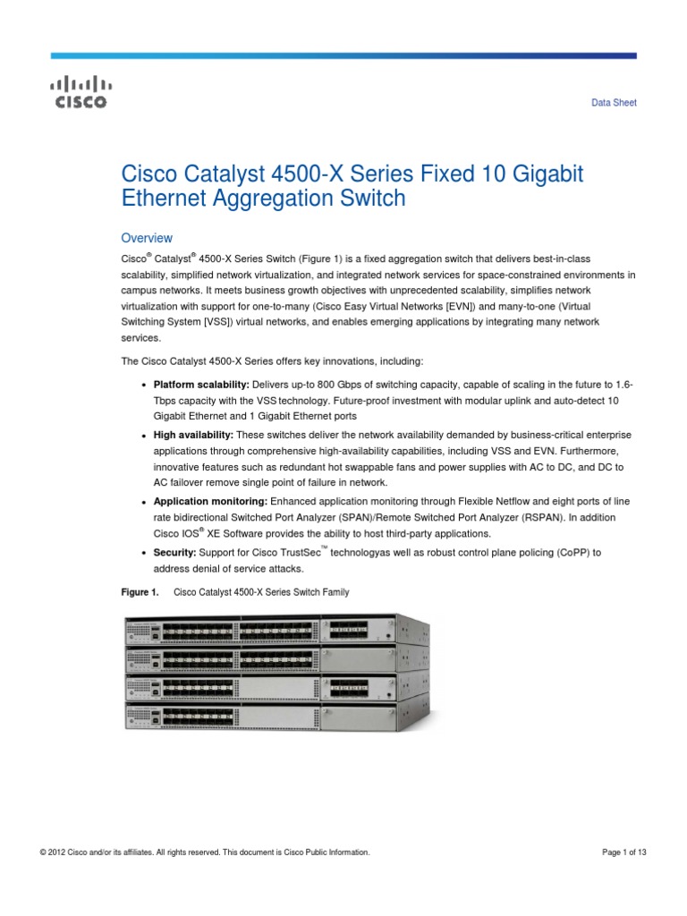 data sheet Network Switch Cisco Systems