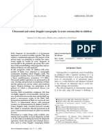 Ultrasound and Colour Doppler Sonography in Acute Osteomyelitis in Children