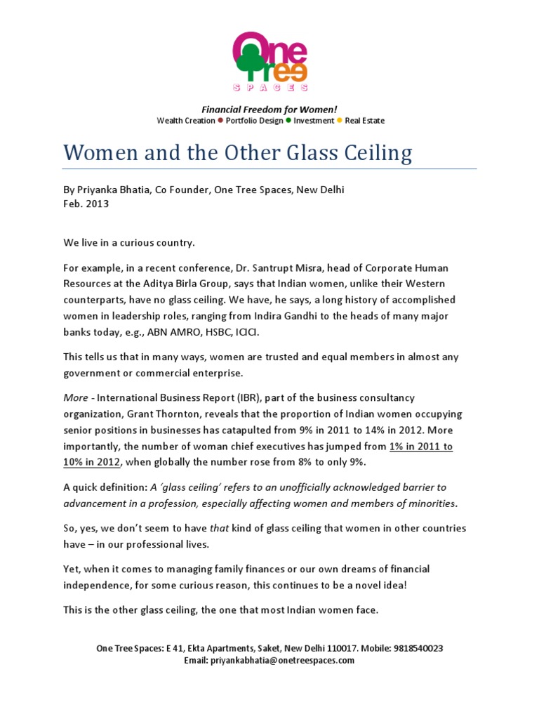 Women And The Other Glass Ceiling Wealth Economies