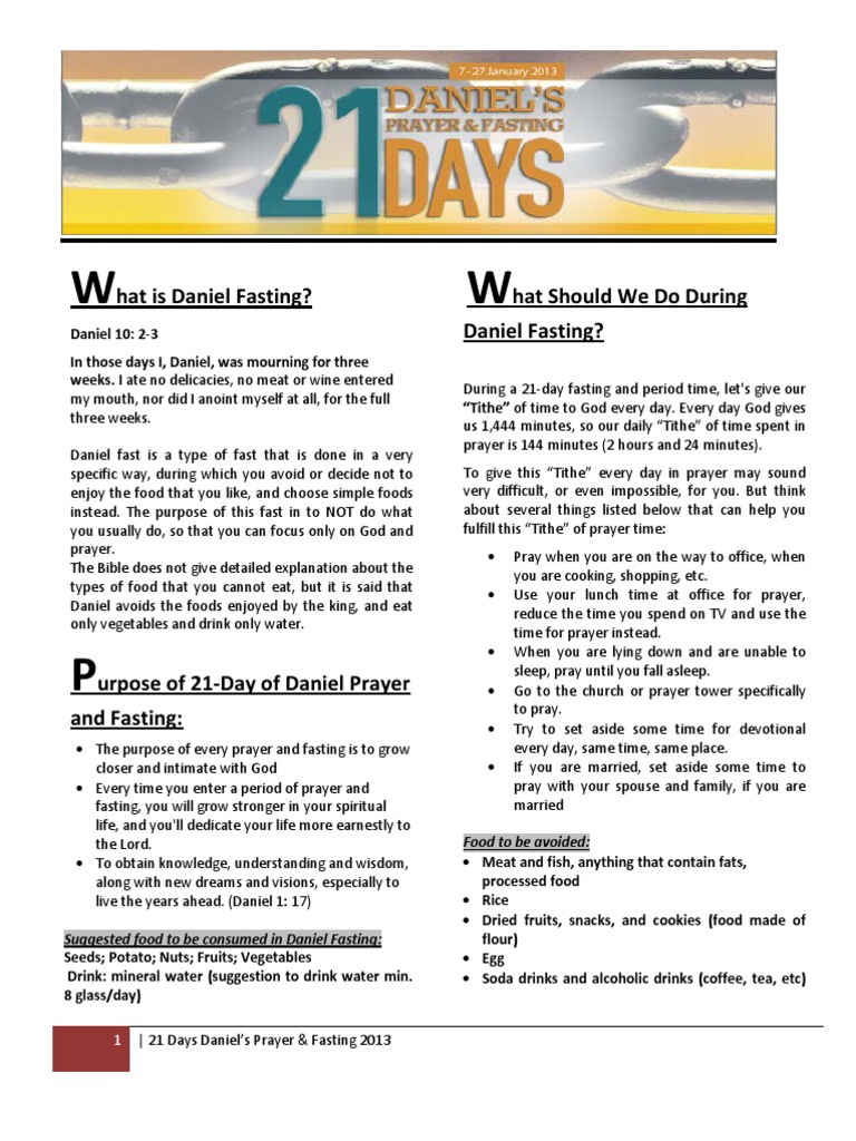 Daniel Fasting 21 Days Acts Of The Apostles Jesus