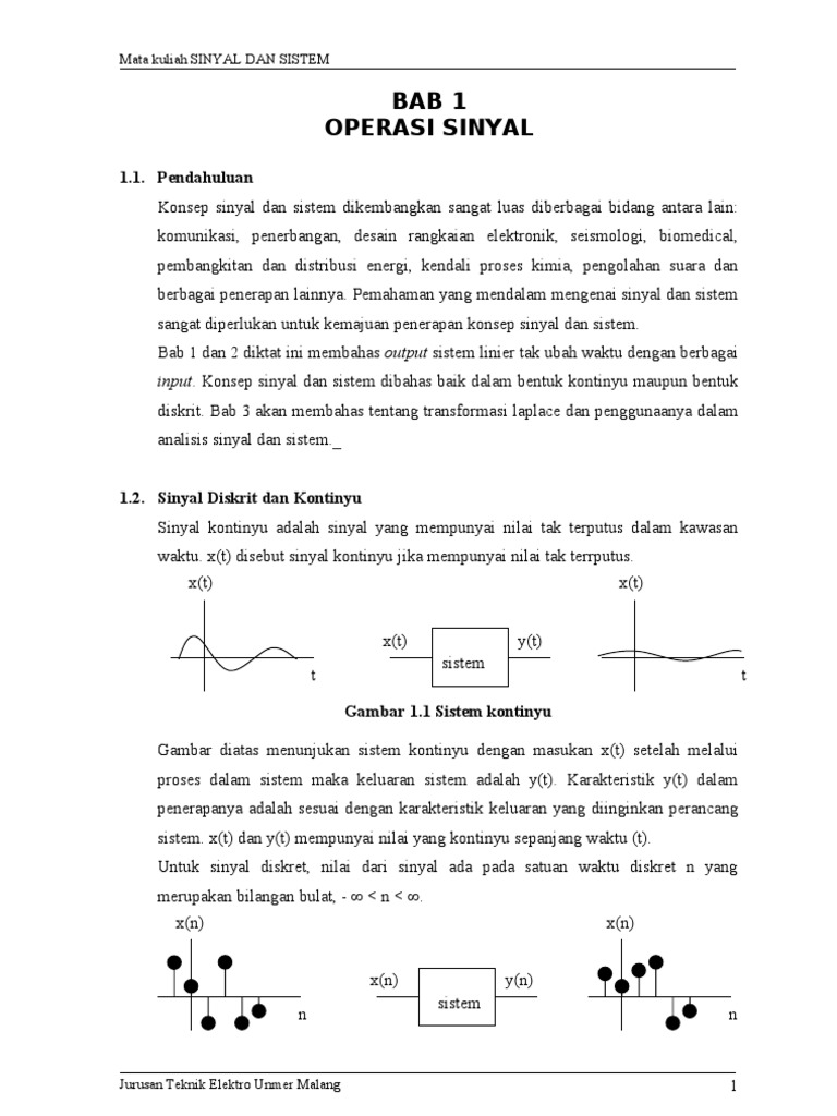 Sinyal Dan Sistem | PDF