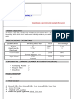 Resume Format PDF engineering freshers
