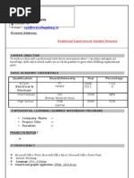 Resume Format PDF engineering freshers
