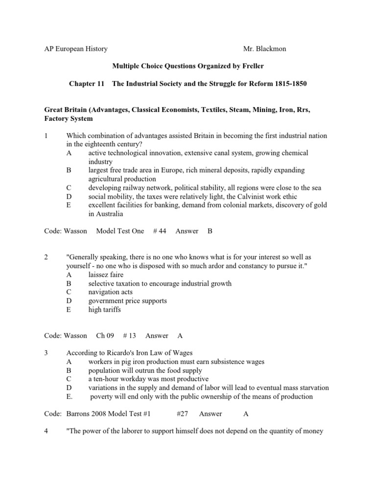 Multiple Choice Questions Organized by Freller Chapter 11 The