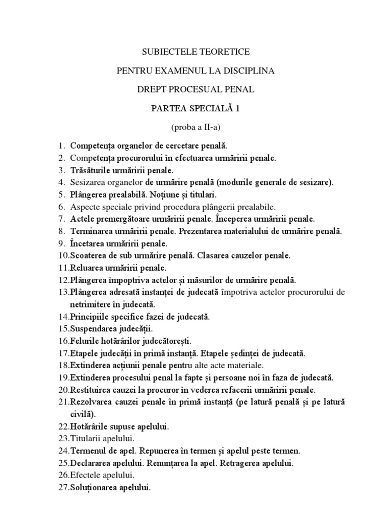 Sub Procedura Penala Examen Oral | PDF