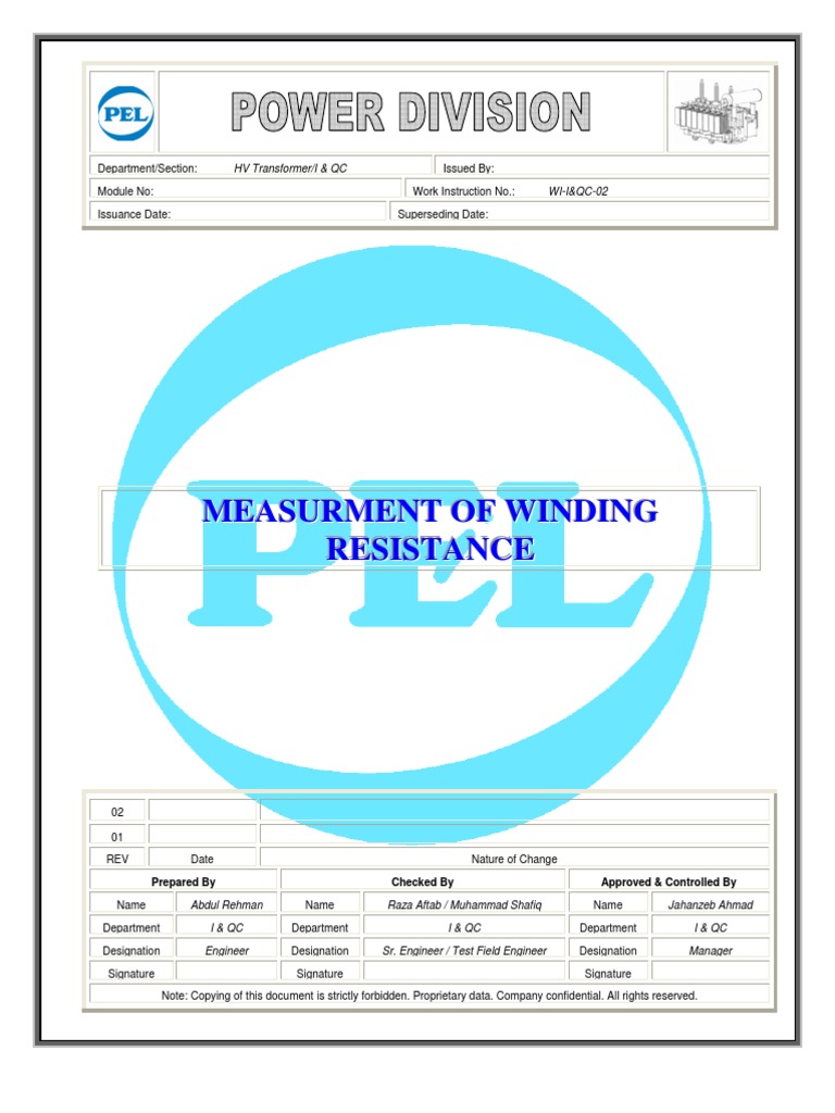 Winding Resistance | PDF | Electrical Resistance And Conductance ...