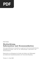 Beobachtung, Information Und Kommunikation - Dissertation-Rathje