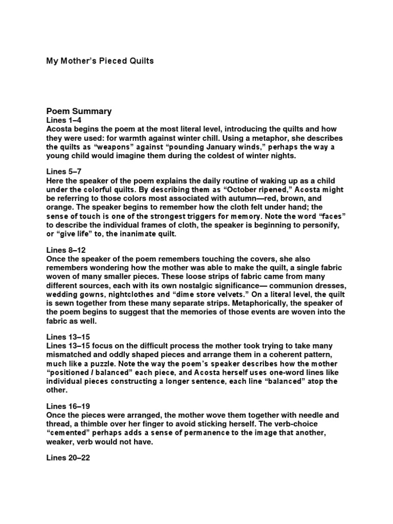 My Mother Pieced Quilts Analysis Www Fuelcellstore Com