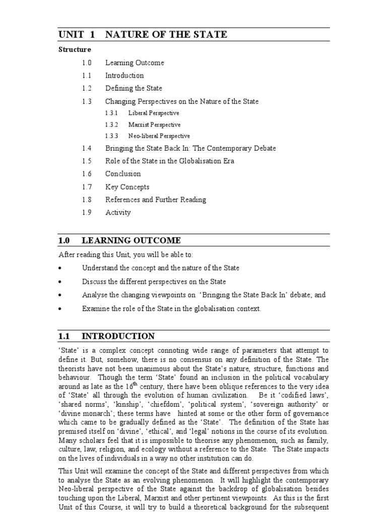 Understanding the Nature of the State | PDF