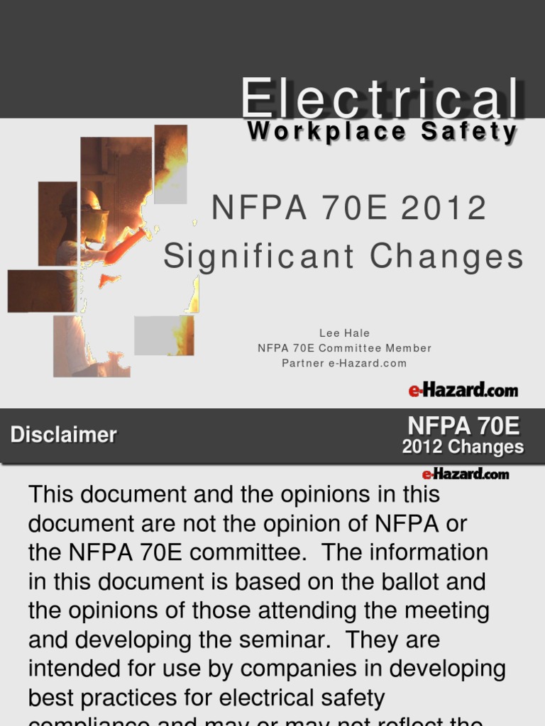 Electrical Safety Presentation [NFPA 70E] Electric Arc Personal