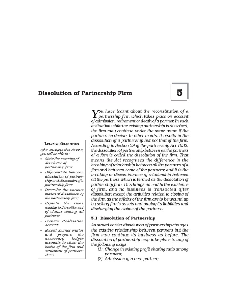 Partnership Dissolution Guide | PDF | Law